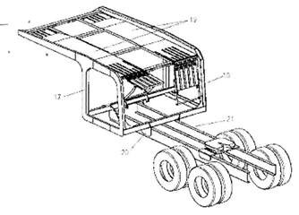 Imagen de la patente ESTRUCTURA PARA TRANSPORTAR UN AUTOMoVIL SOBRE LA CABINA DE UN TRACTOCAMIoN.