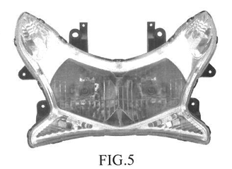Imagen de la patente MODELO INDUSTRIAL DE COMBINACION DE LAMPARA DELANTERA PARA MOTONETA.