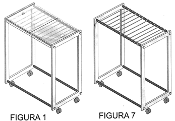 Imagen de la patente MODELO INDUSTRIAL DE CARRITO PORTA PANTALONES.