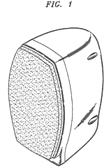 Imagen de la patente MODELO INDUSTRIAL DE BOCINAS PARA REPRODUCTOR DE DISCOS COMPACTOS.