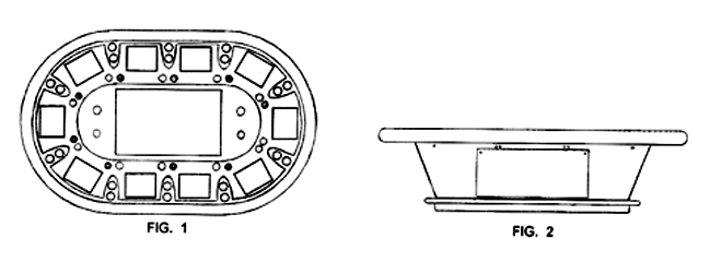 Imagen de la patente MODELO INDUSTRIAL DE MESA DE POKER.