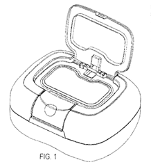 Imagen de la patente MODELO INDUSTRIAL DE CONTENEDOR PARA TOALLITAS.