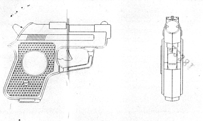 Imagen de la patente MODELO INDUSTRIAL DE MINI PISTOLA PARA JUGUETE.