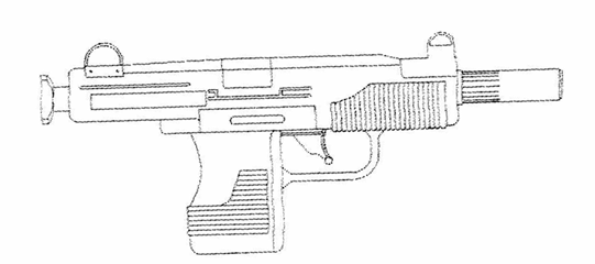 Imagen de la patente MODELO INDUSTRIAL DE PISTOLA AUTOMATICA PARA JUGUETE.