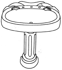 Imagen de la patente MODELO INDUSTRIAL DE LAVABO CON PEDESTAL
