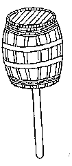 Imagen de la patente MODELO INDUSTRIAL DE PALETA DE CARAMELO EN FORMA DE BARRIL