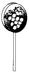 Imagen de la patente  MODELO INDUSTRIAL DE PALETA DE CARAMELO EN FORMA DE UN RACIMO DE UVAS COMPRENDIDO EN UNA CONFIGURACION OVALADA