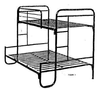 Imagen de la patente MODELO INDUSTRIAL DE CAMA Y LITERA CON ESCALERA