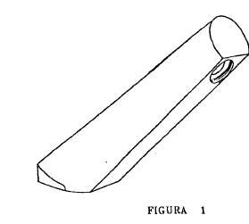 Imagen de la patente MODELO INDUSTRIAL DE NARIZ PARA LAVABO, EN FORMA RECTA INCLINADA DE SECCION SEMICIRCULAR HUECA