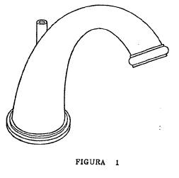 Imagen de la patente MODELO INDUSTRIAL DE NARIZ PARA LAVABO, SEMIELIPTICA DE SECCION CIRCULAR HUECA Y VARIADA