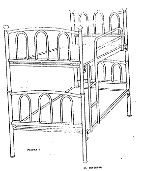 Imagen de la patente MODELO INDUSTRIAL DE LITERA Y CAMA CON ESCALERA
