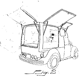Imagen de la patente MODELO INDUSTRIAL DE CASETA PARA CONVERSION A PUNTO DE VENTA DE UN AUTOMOVIL VOLKSWAGEN SEDAN
