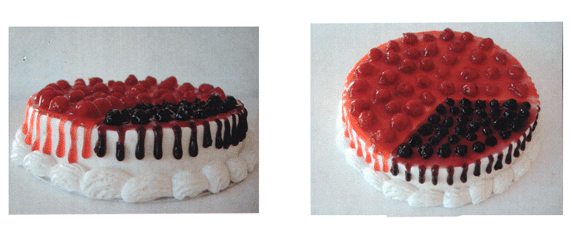 Imagen de la patente MODELO INDUSTRIAL DE PASTEL DE MORA AZUL CON CEREZA.