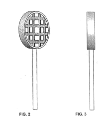 Imagen de la patente MODELO INDUSTRIAL DE PALETA EN FORMA REDONDA VICELADA CON SUPERFICIE CUADRICULAR