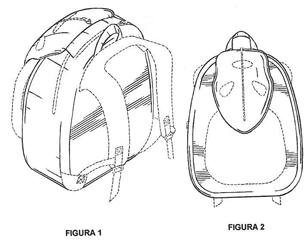 Imagen de la patente MODELO INDUSTRIAL DE MOCHILA.
