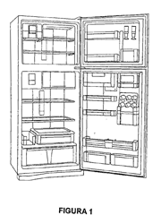 Imagen de la patente MODELO INDUSTRIAL DE PUERTA INTERNA Y ANAQUELES DE REFRIGERADOR.
