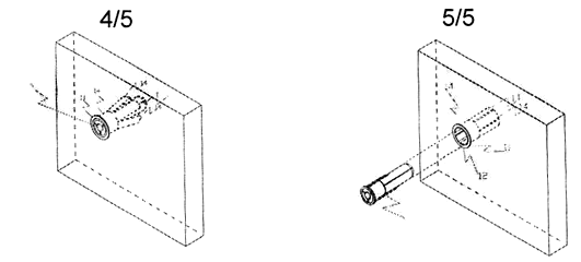 Imagen de la patente RECEPTOR EXPANDIBLE PARA TAQUETE PRINCIPALMENTE USADO EN PANELES DE TABLA ROCA.