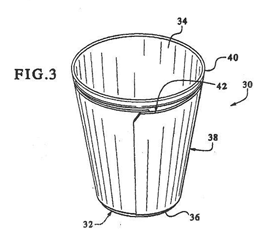 Imagen de la patente VASO REFORZADO DE ESPUMA PLASTICA, METODO Y APARATO PARA MANUFACTURAR EL MISMO.