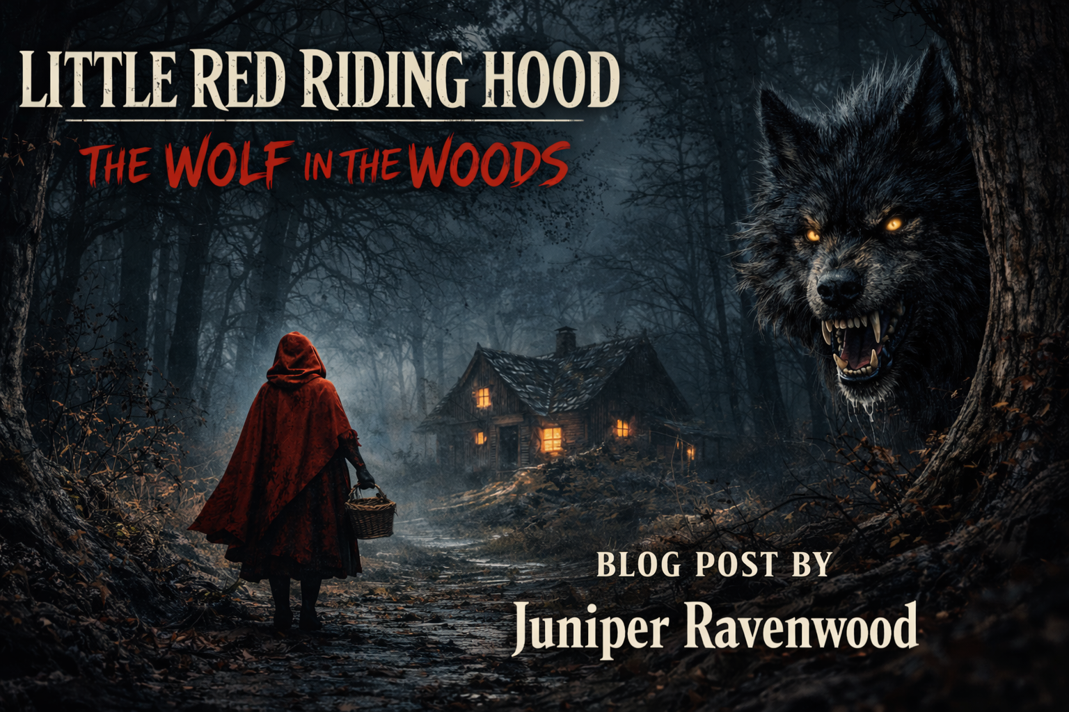Little Red Riding Hood Wolf in the Woods