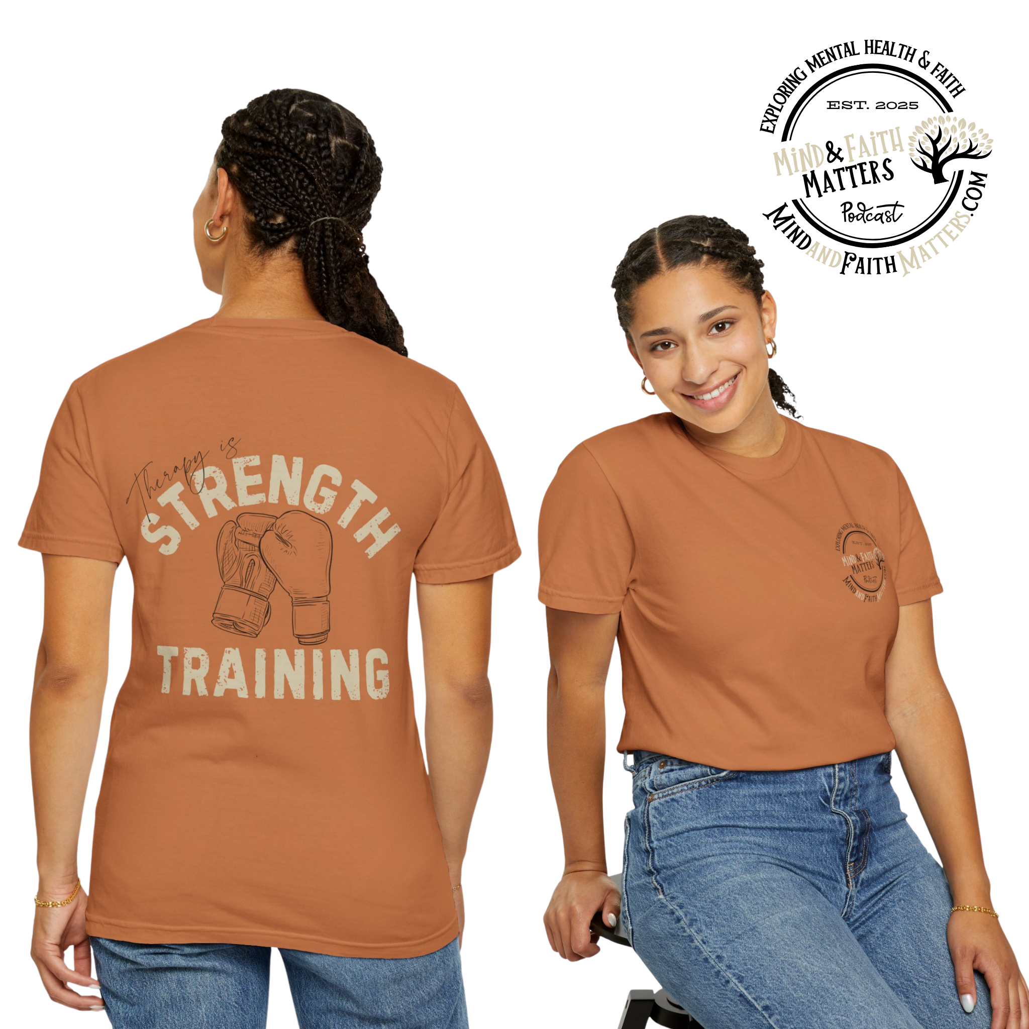 Therapy is Strength Training Boxing Gloves T-Shirt
