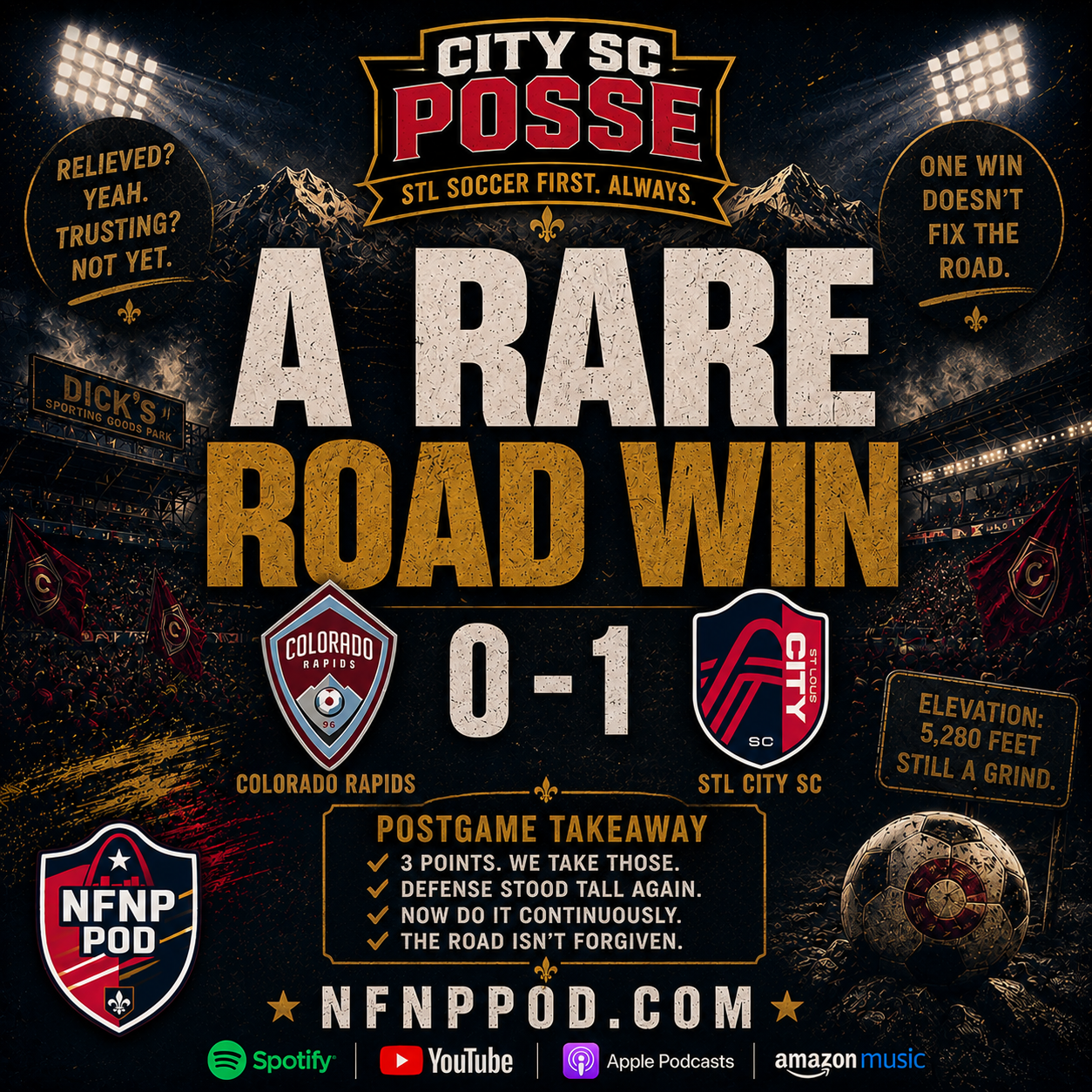CITY Finally Scored First! A Rare Road Win...