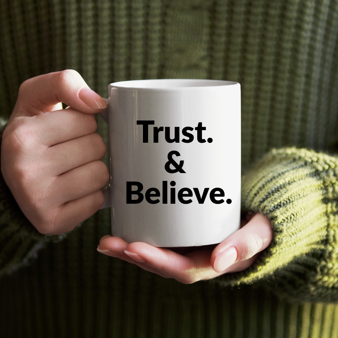 Trust & Believe Mug | Scan QR Code for Daily Encouragement