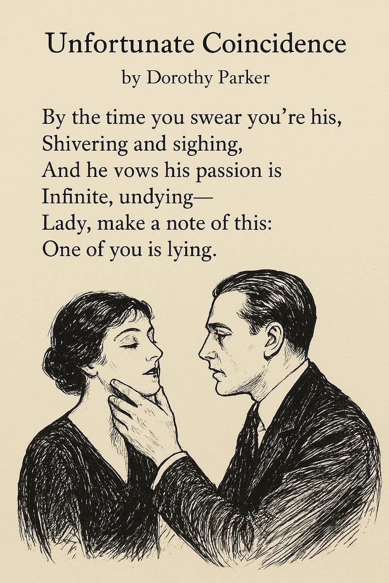 "Unfortunate Coincidence" by Dorothy Parker