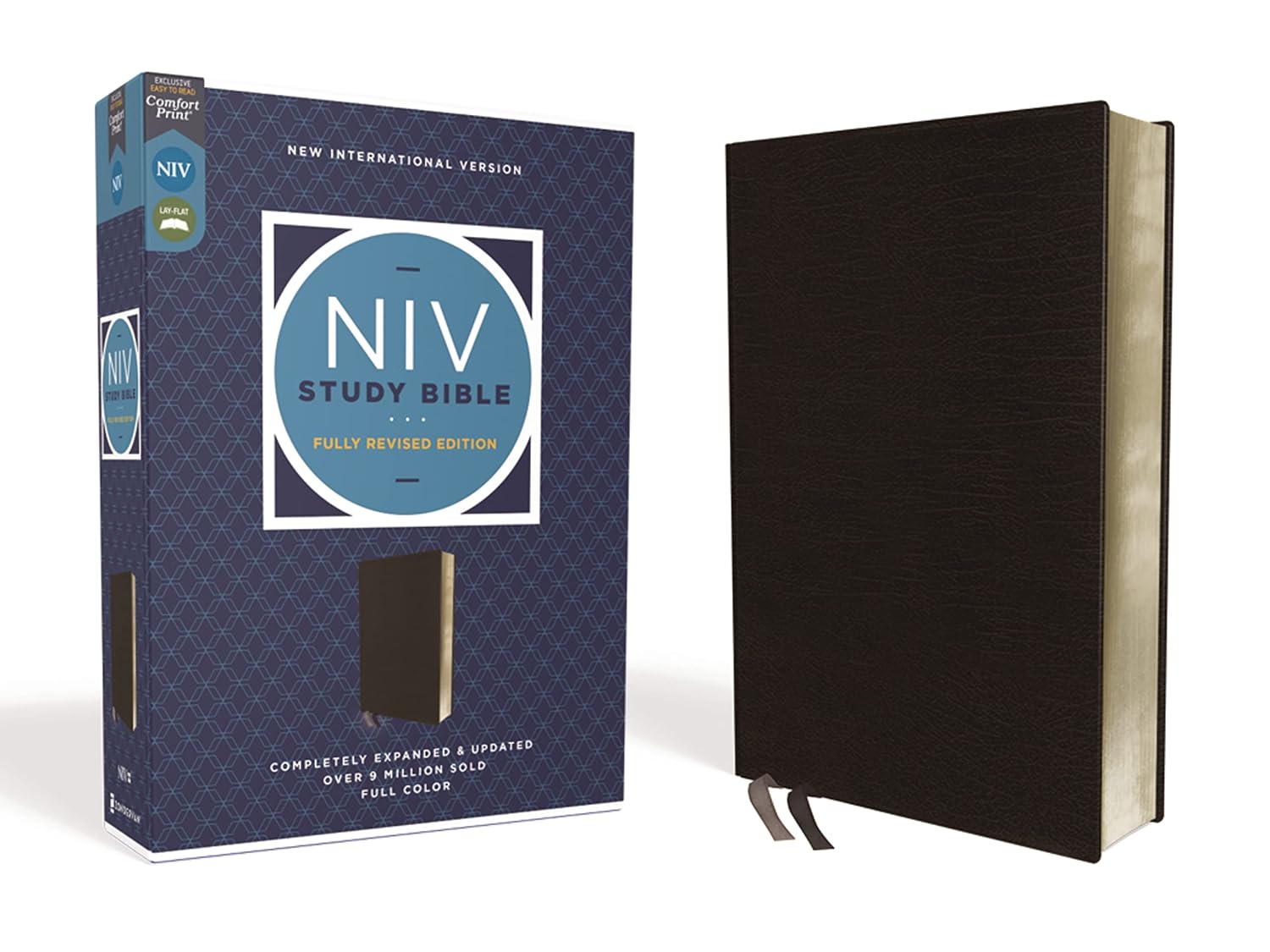 NIV Study Bible, Fully Revised Edition (Study Deeply. Believe Wholeheartedly.), Bonded Leather, Black, from Amazon