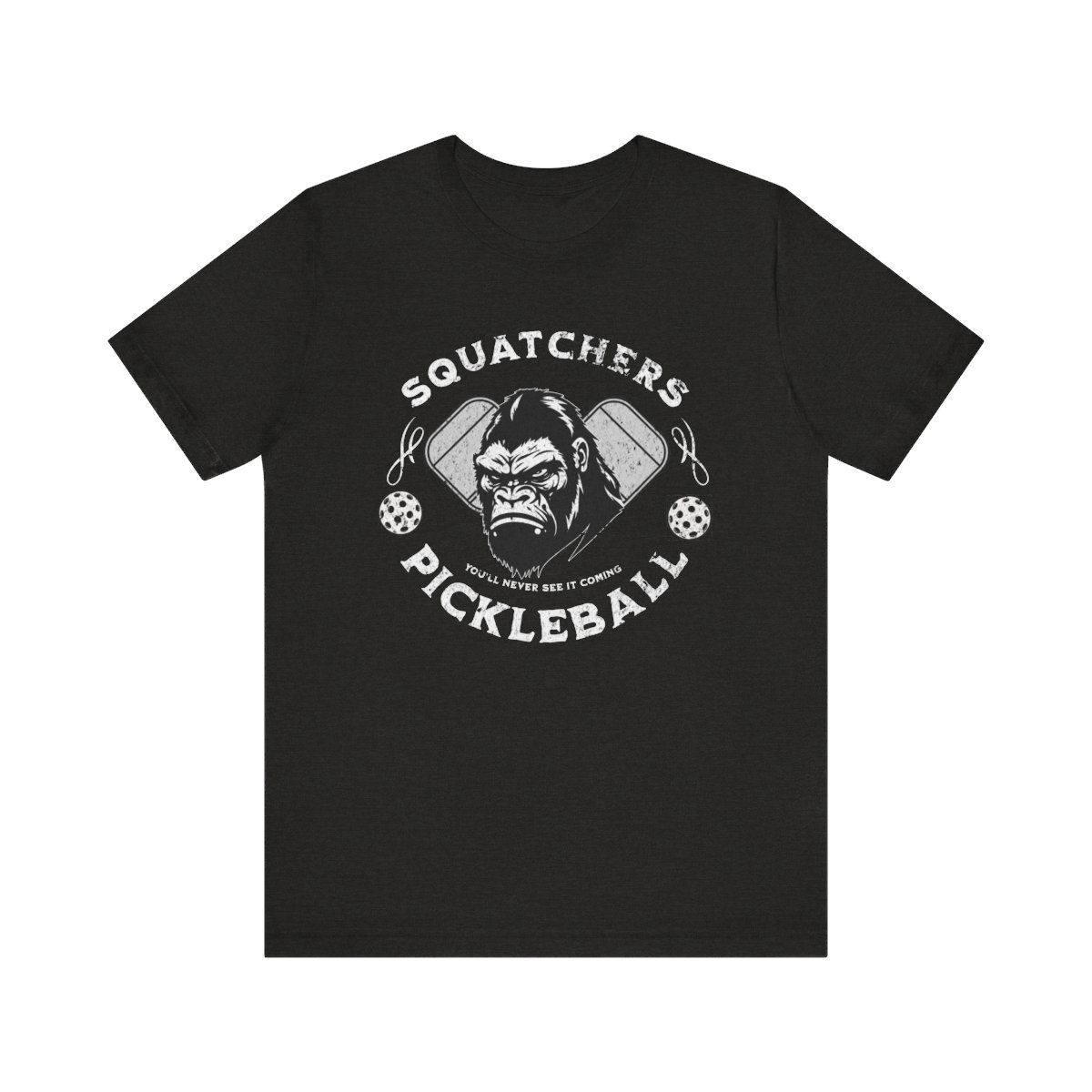 Bigfoot Pickleball Unisex Tee, Sasquatch Fan Shirt, Funny Pickleball Tee, Cryptid Enthusiast Gift, Hiking Shirt