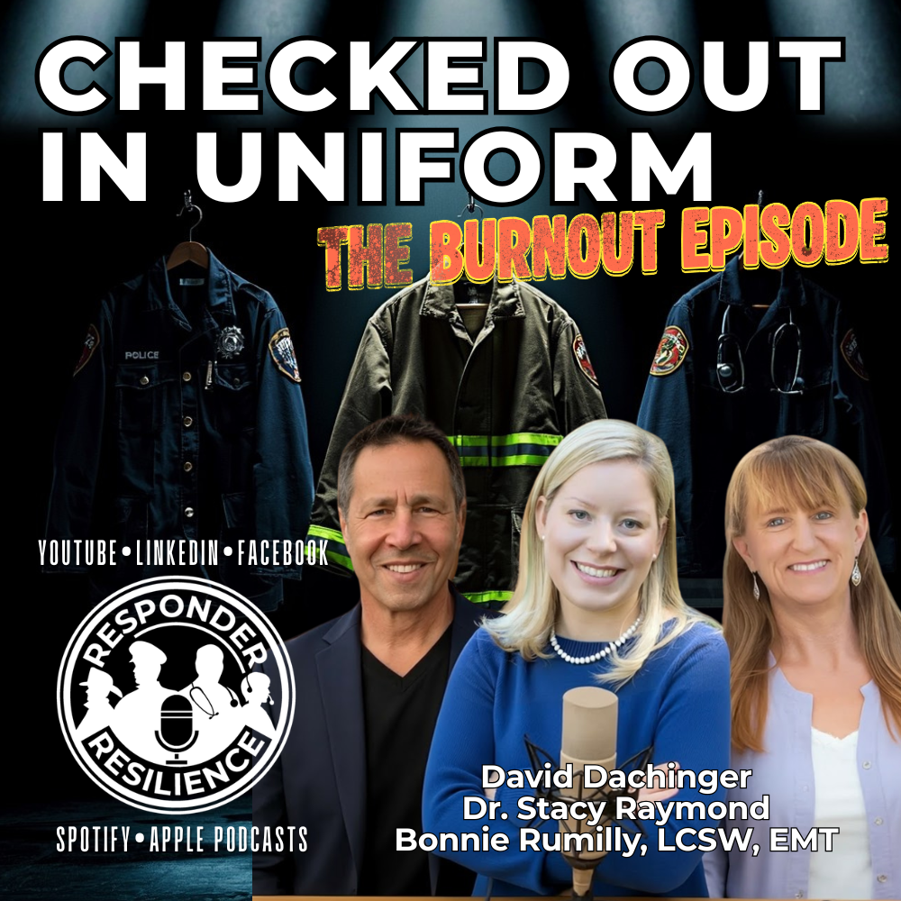 S6 E19 Checked Out In Uniform: The Burnout Episode with hosts Bonnie, Stacy and David