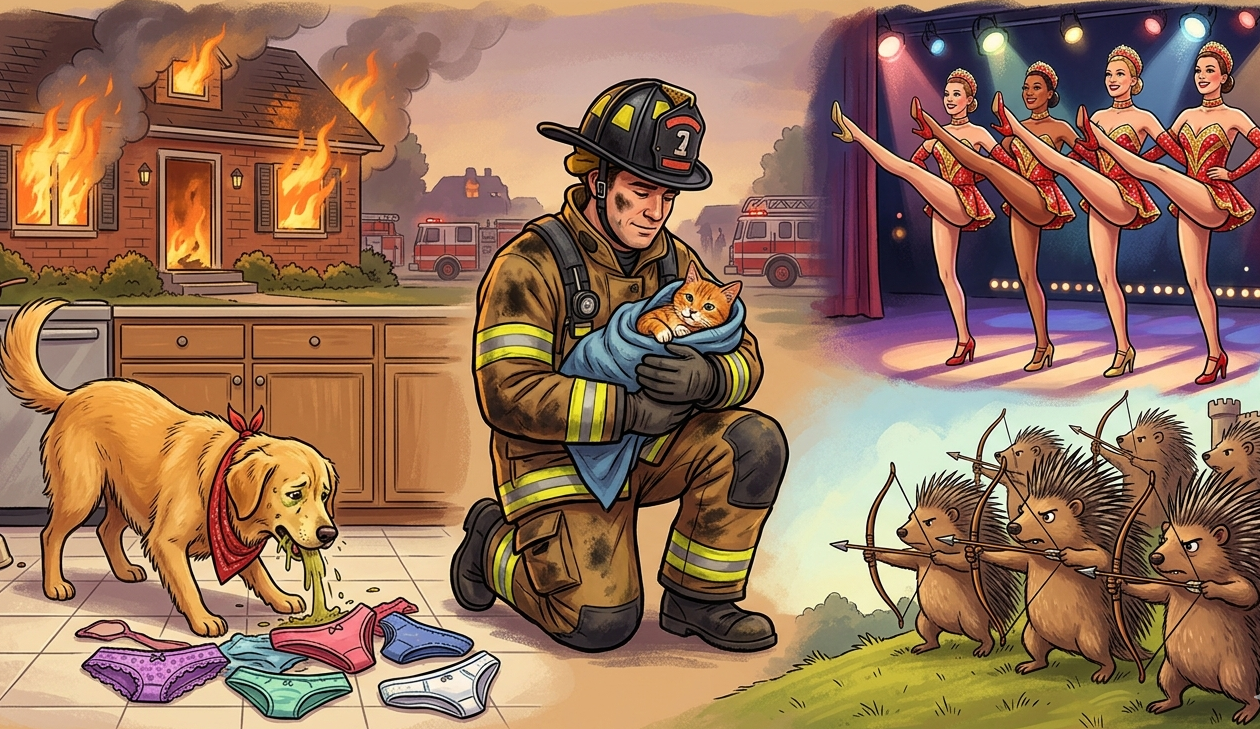 BEHIND THE MIC: Episode 4 -Cat rescued from a house fire, throwing up underwear, porcupine arrows and the Rockefeller Girls