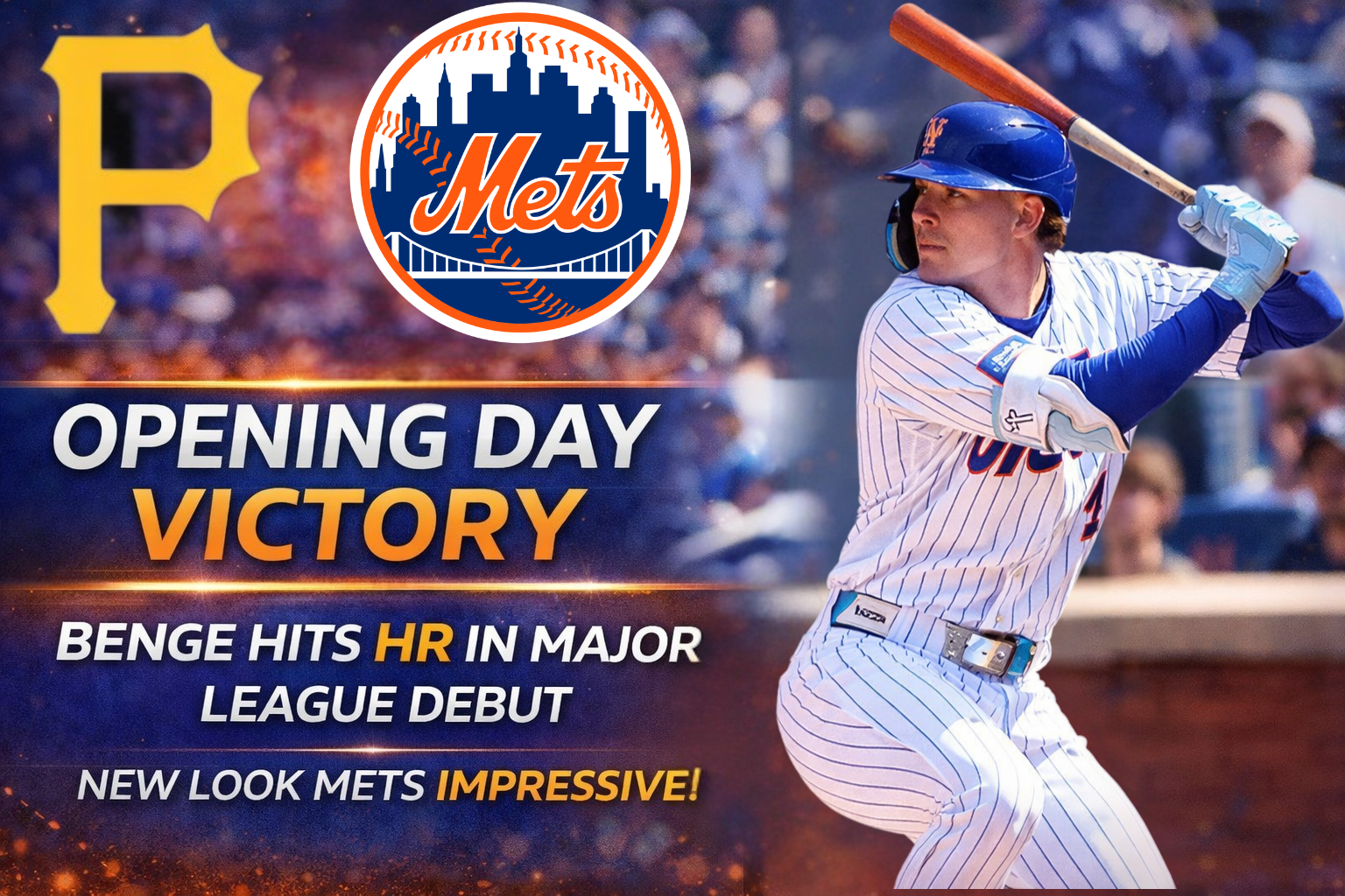 Mets EXPLODE on Opening Day! Chase Skenes Early + Carson Benge Homers in MLB Debut