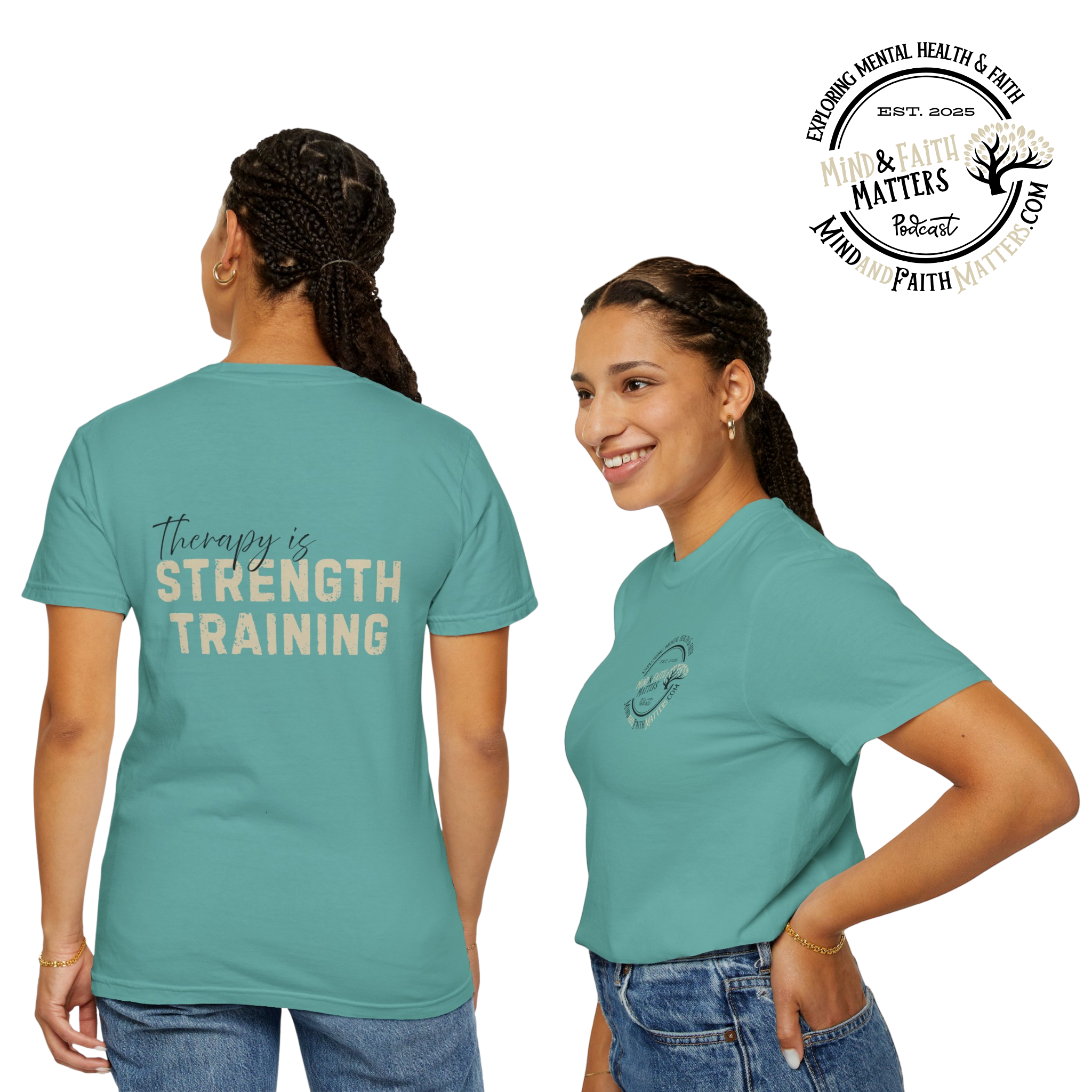 Therapy is Strength Training T-Shirt | Unisex Tee with Ladies Design
