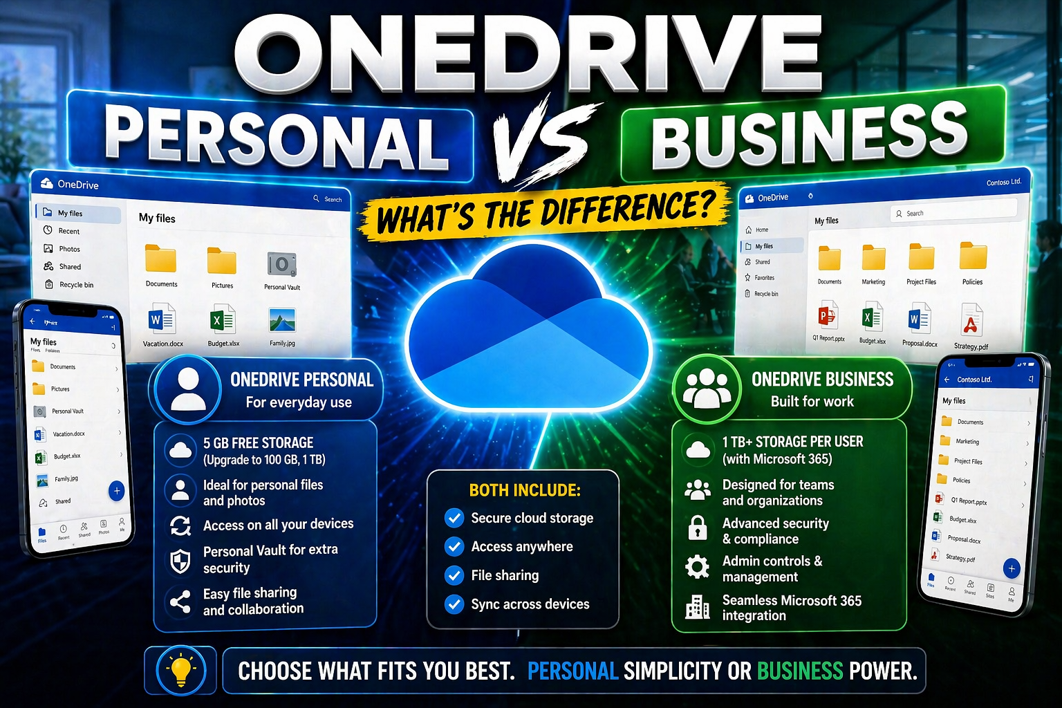 OneDrive Personal vs Business: Understanding Key Differences and Best Use Cases