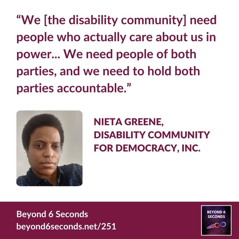Disability Community for Democracy – with Nieta Greene