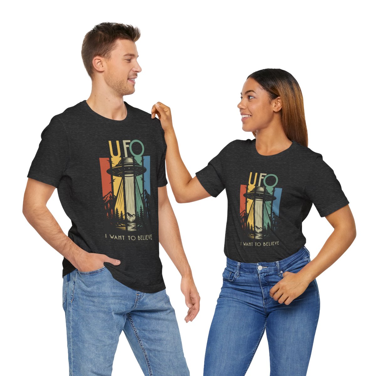 UFO I Want to Believe Graphic Tee, Unisex T-Shirt, Alien Shirt, Space Lover Gift, Retro Style Tee, Fun Casual Wear