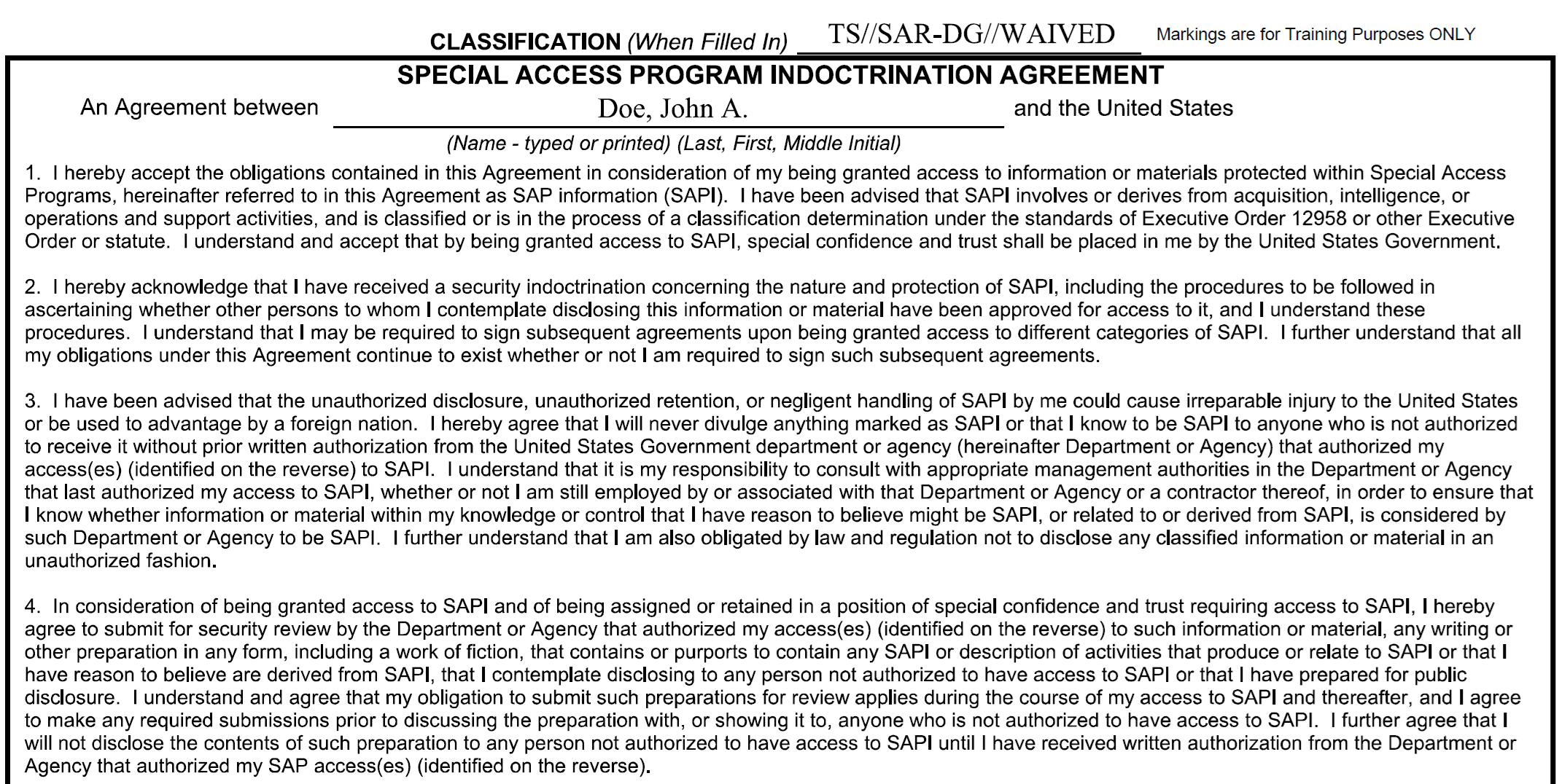 Getting Read in to the Program