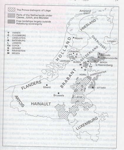 Map of Habsburg Netherlands, 1543