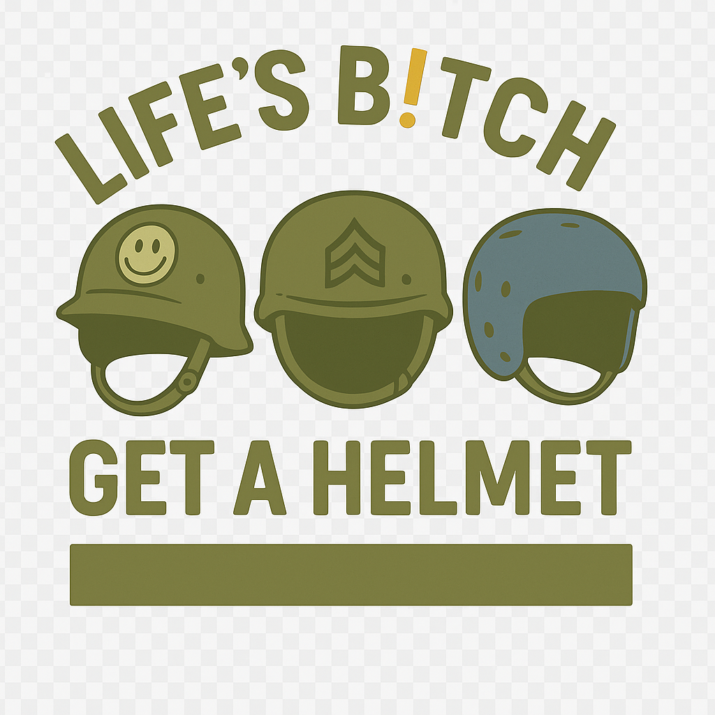 Life's A B!tch, Get A Helmet. Logo