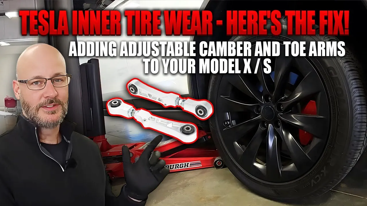 UPDATED VIDEO LINK IN DESRIPTION - Tesla Inner Tire Wear - Here's the Fix!  Model X / S