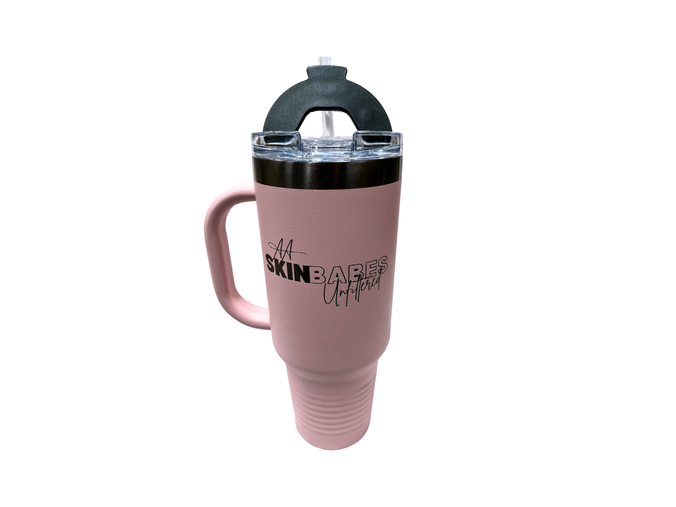"AA SkinBabes Unfiltered" (A JT VSUALS Podcast Network Exclusive) 40 oz Tumbler w/Handle and Straw