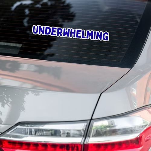 Sticker, 15" x 3.75", blue and white