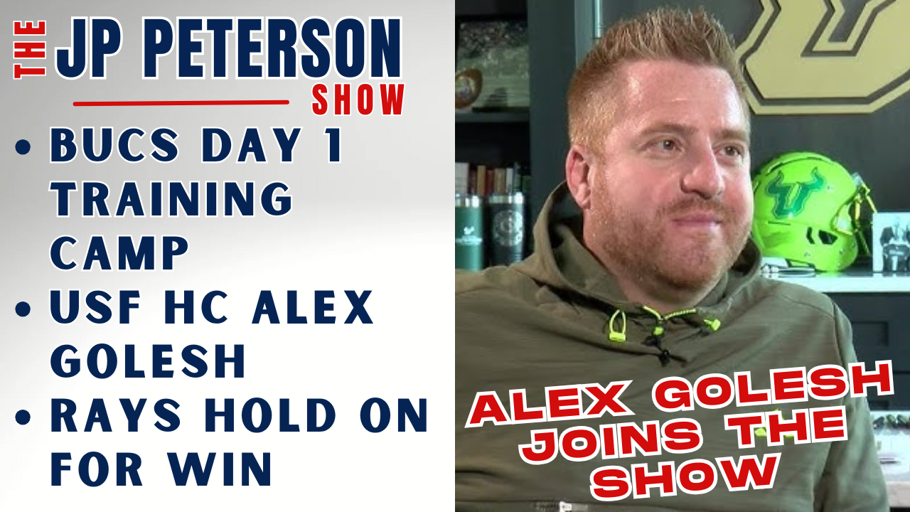 #Buccaneers Day 1 Training Camp | #USF HC Alex Golesh Joins the Show | #Rays Hold On for Win