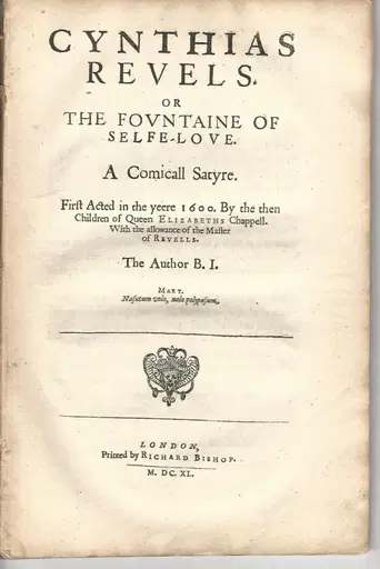 Cynthia’s Revels: ‘O That Joy So Soon Should Waste’