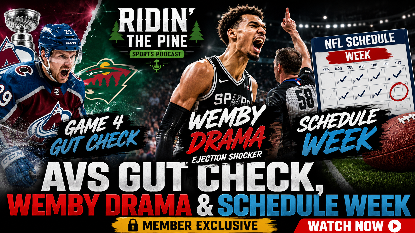 Avs Gut Check, Wemby Drama & Schedule Week: Ridin’ the Pine Is Officially Off the Bench