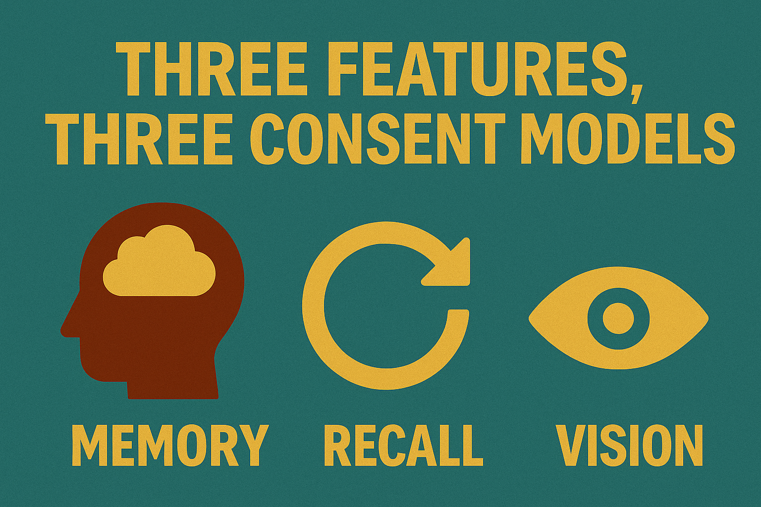 Copilot Memory vs. Recall vs. Vision: Three Features, Three Consent Models