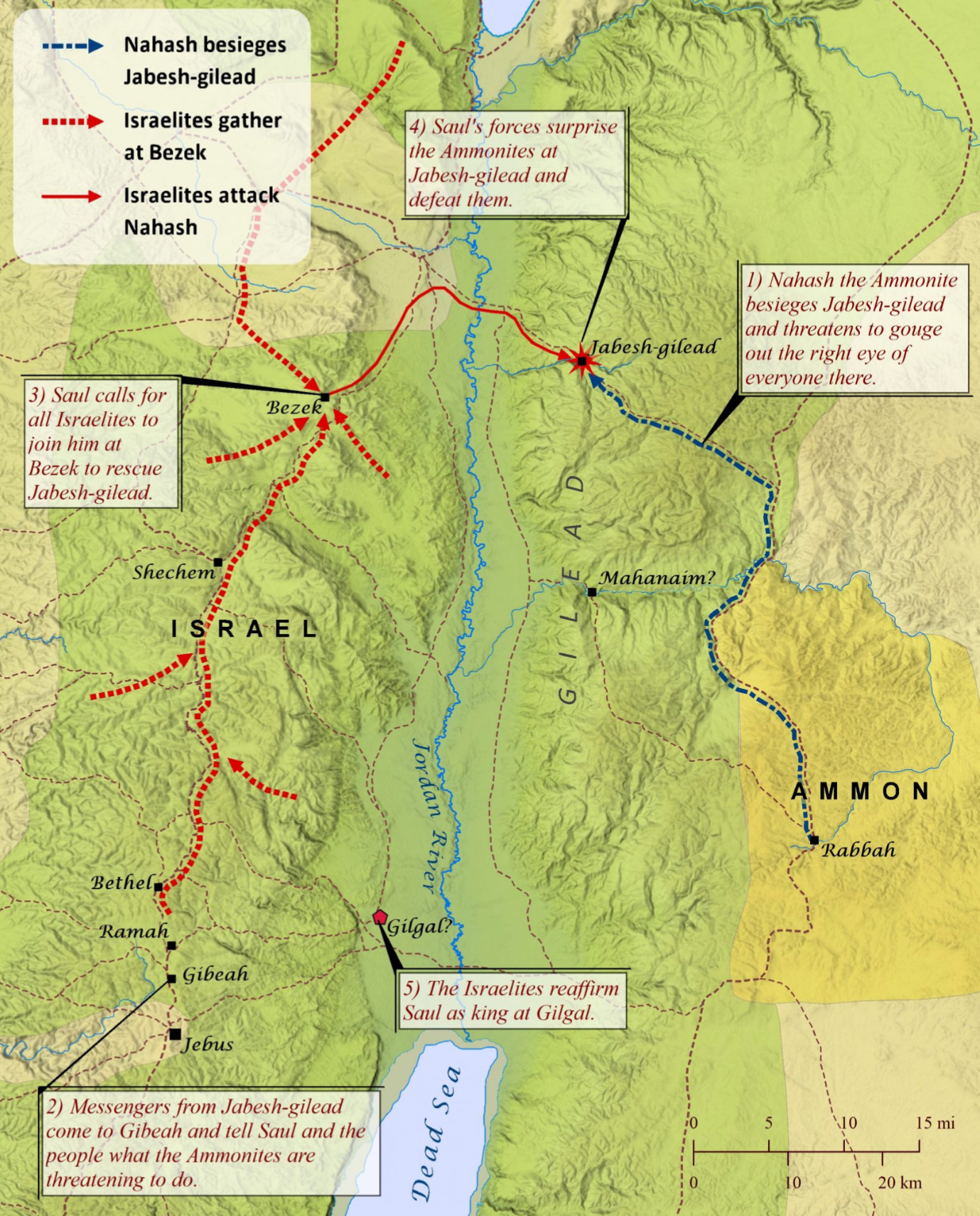 Map - Saul Fights the Ammonites