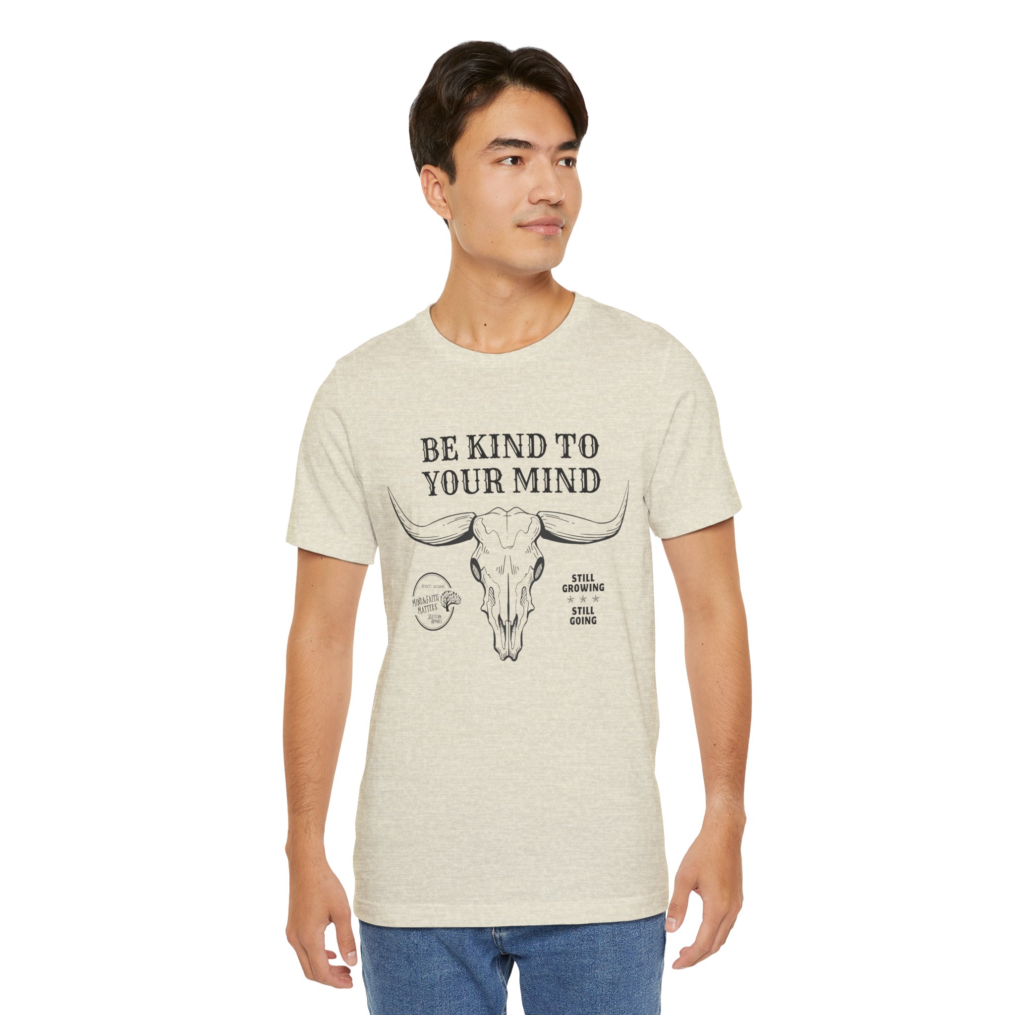 Be Kind to Your Mind Skull Tee | Black Graphic on Lighter Color Shirt