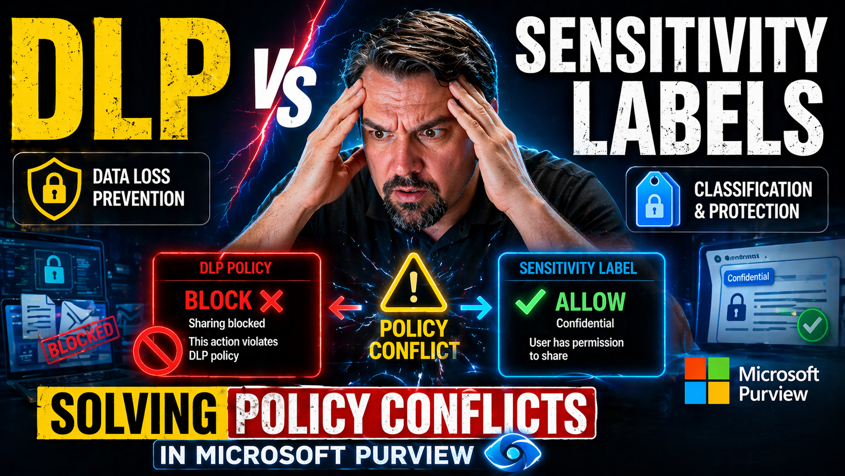 DLP vs Sensitivity Labels: Solving Policy Conflicts in Microsoft Purview