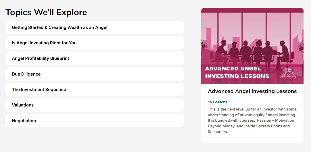 Adcanced Angel Investing Lessons
